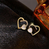 Earrings Charm Jewelry Shiny Crystal Double Hearts DM20X232 - Touchy Style