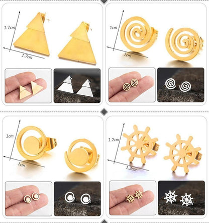 Earrings Charm Jewelry Simple Mini Geometric Shapes 