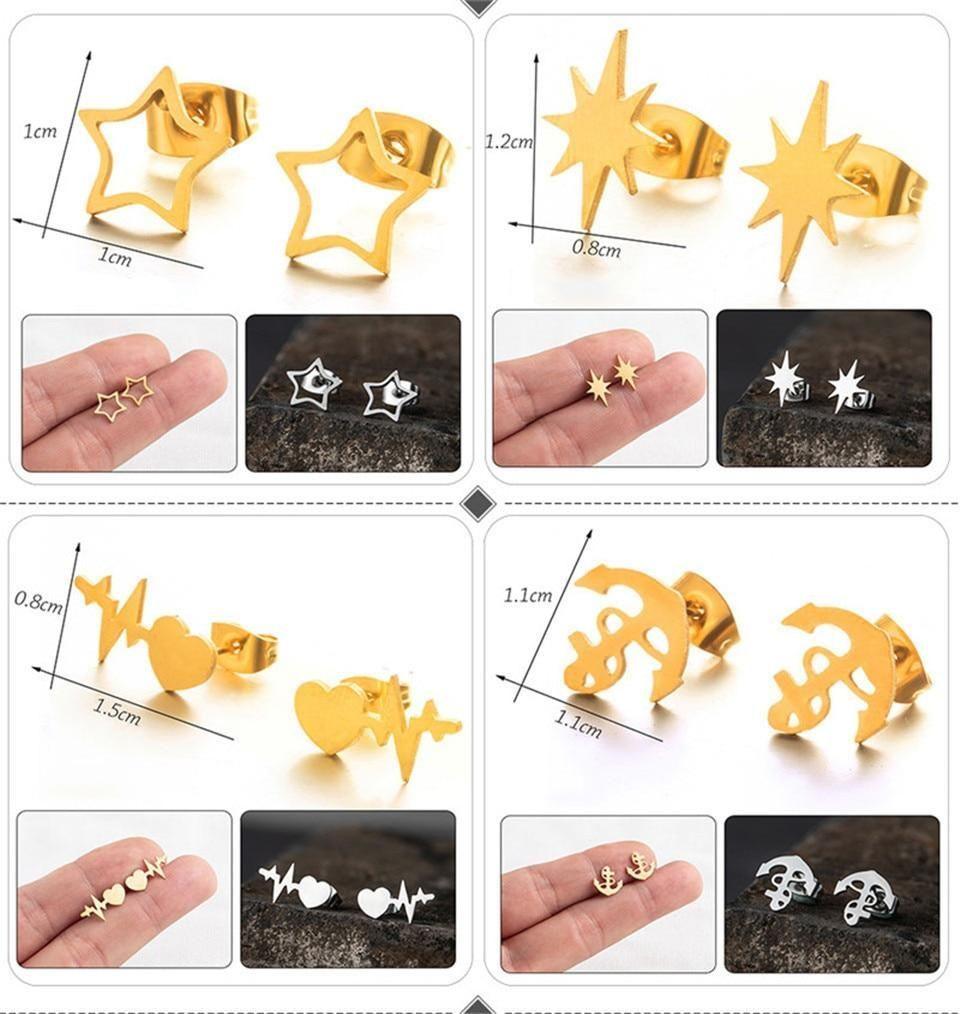 Earrings Charm Jewelry Simple Mini Geometric Shapes 