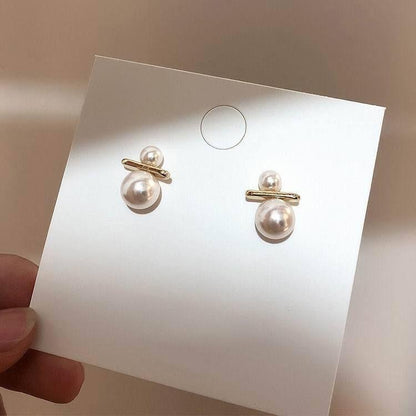 Earrings Charm Jewelry Simple Pearl Korean Fashion - Touchy Style .