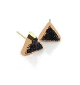 Earrings Charm Jewelry Simple Triangle Quartz Natural Stone 