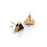 Earrings Charm Jewelry Simple Triangle Quartz Natural Stone 