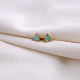 Earrings Charm Jewelry Triangle Fire Opal Pattern 