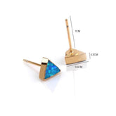 Earrings Charm Jewelry Triangle Fire Opal Pattern 