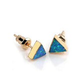 Earrings Charm Jewelry Triangle Fire Opal Pattern 