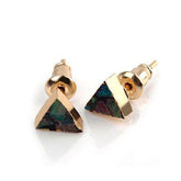 Earrings Charm Jewelry Triangle Fire Opal Pattern 