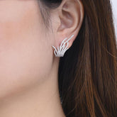 Elegant Famous Design Leaf Full Micro Paved Micro Zirconia Wedding Earring Fashion Earring Charm Jewelry - Touchy Style .