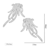 Elegant Famous Design Leaf Full Micro Paved Micro Zirconia Wedding Earring Fashion Earring Charm Jewelry - Touchy Style