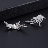 Elegant Famous Design Leaf Full Micro Paved Micro Zirconia Wedding Earring Fashion Earring Charm Jewelry - Touchy Style