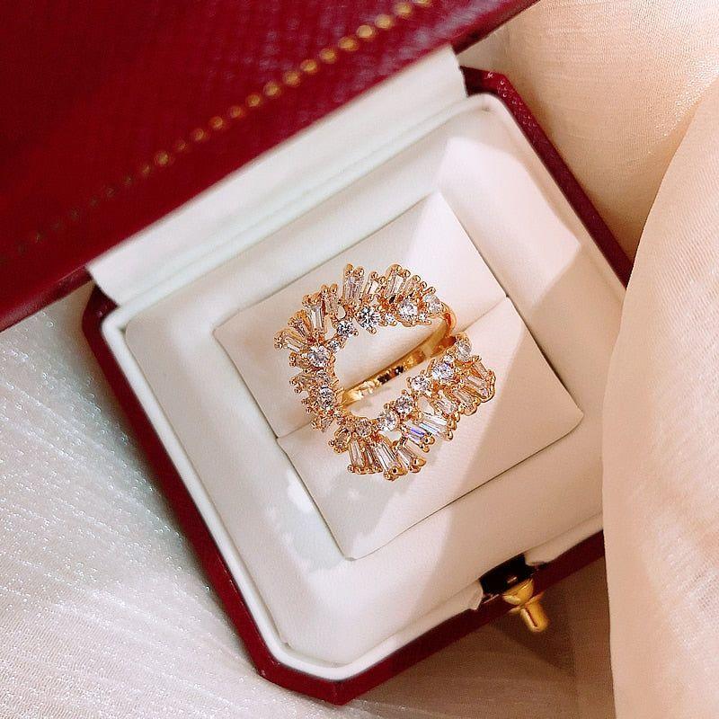 Exaggerated Crystal Open Finger Rings Charm Jewelry XYS1140 - Touchy Style