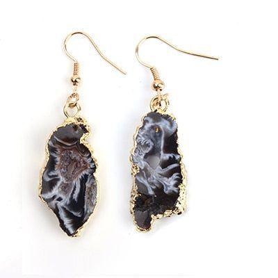 Exquisite Natural Stone Long Drop Earrings Charm Jewelry BS0235 - Touchy Style