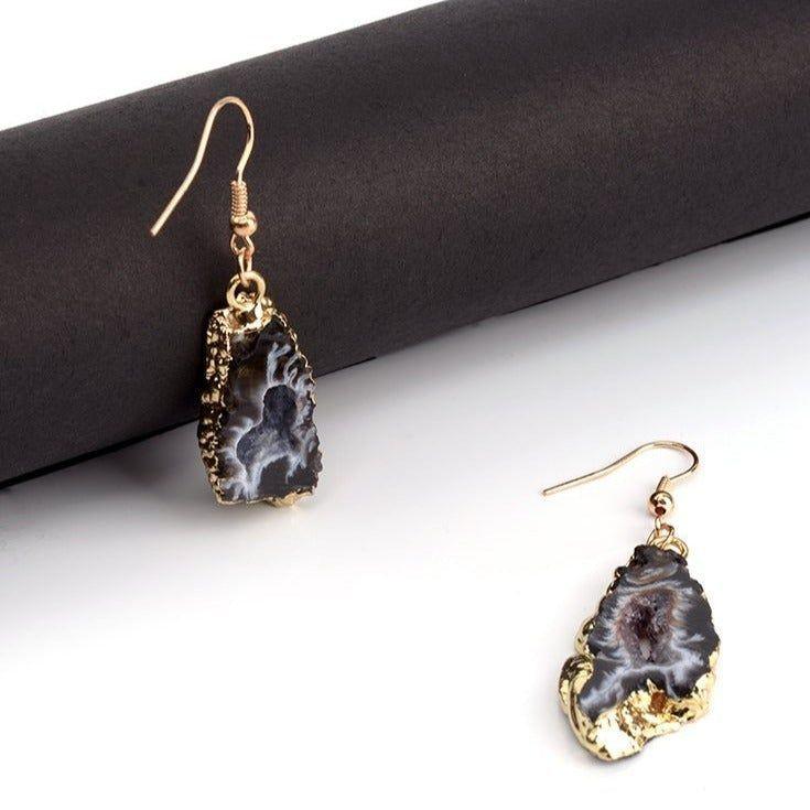 Exquisite Natural Stone Long Drop Earrings Charm Jewelry BS0235 - Touchy Style