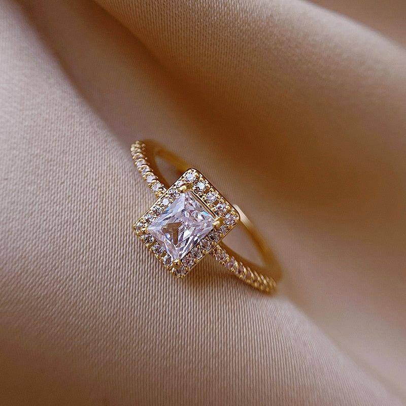 Exquisite Simple Square Zircon Open Finger Rings Charm Jewelry RCJNN46 - Touchy Style