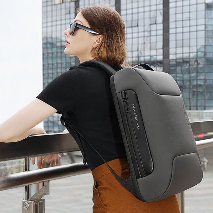 External Frame Oxford Black Cool Backpack Laptop Multifunctional WaterProof Business Bag MCBCOS40 - Touchy Style