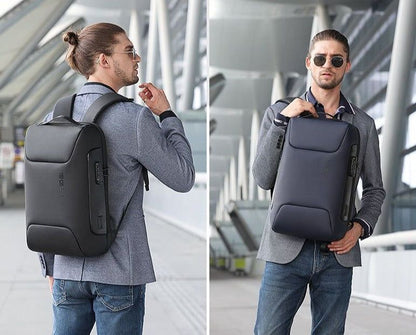 External Frame Oxford Black Cool Backpack Laptop Multifunctional WaterProof Business Bag MCBCOS40 - Touchy Style