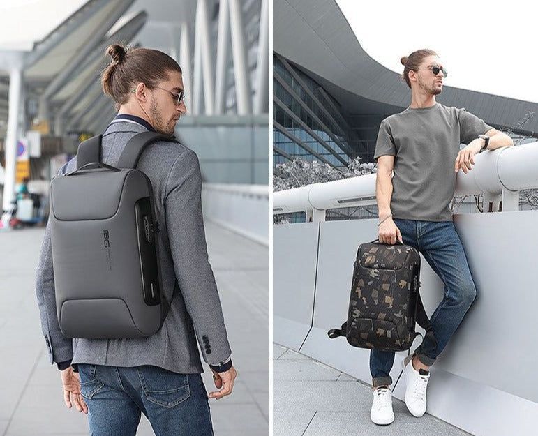 External Frame Oxford Black Cool Backpack Laptop Multifunctional WaterProof Business Bag MCBCOS40 - Touchy Style