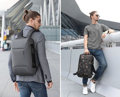 External Frame Oxford Black Cool Backpack Laptop Multifunctional WaterProof Business Bag MCBCOS40 - Touchy Style