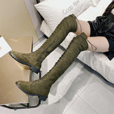 Fabric Over Knee High Boots Women&