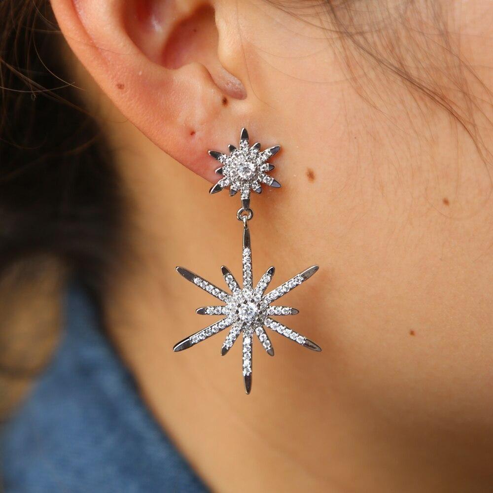 Fashion 2 North Stars Long Earring Charm Jewelry - Touchy Style