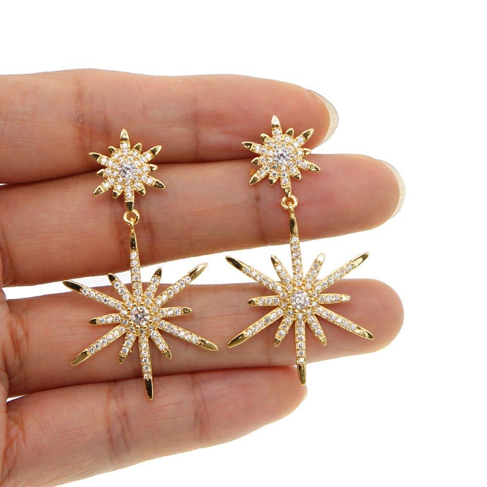 Fashion 2 North Stars Long Earring Charm Jewelry - Touchy Style