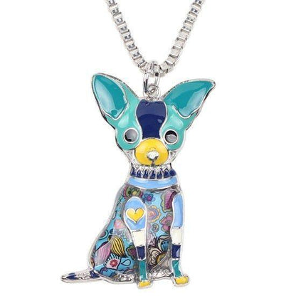 Fashion Acrylic Chihuahuas Dog Pattern Necklace Charm Jewelry BOS1054 - Touchy Style