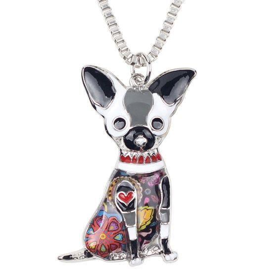 Fashion Acrylic Chihuahuas Dog Pattern Necklace Charm Jewelry BOS1054 - Touchy Style