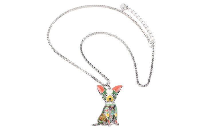 Fashion Acrylic Chihuahuas Dog Pattern Necklace Charm Jewelry BOS1054 - Touchy Style