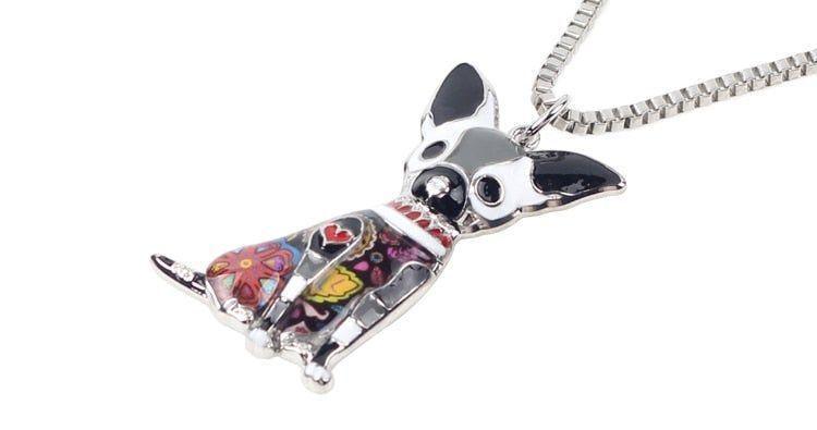 Fashion Acrylic Chihuahuas Dog Pattern Necklace Charm Jewelry BOS1054 - Touchy Style