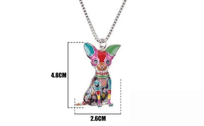 Fashion Acrylic Chihuahuas Dog Pattern Necklace Charm Jewelry BOS1054 - Touchy Style