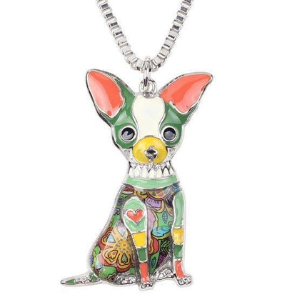 Fashion Acrylic Chihuahuas Dog Pattern Necklace Charm Jewelry BOS1054 - Touchy Style