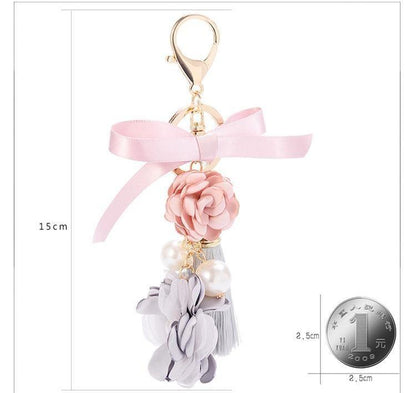 Fashion Bowknot Flower Pearl Unique Keychain - Touchy Style