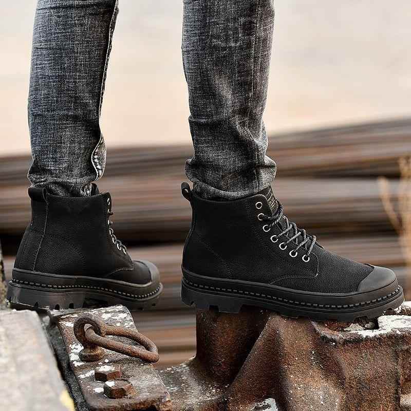 Fashion Business Men s Casual Shoes Lace Up Black Ankle Boots JOS0132