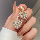 Fashion Crystal Heart-Shaped Earrings Charm Jewelry XYS022 - Touchy Style .