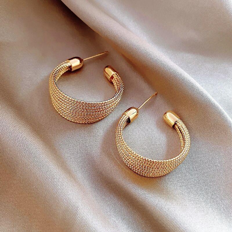 Fashion Gothic Gold C-shaped Earrings Charm jewelry XYS0103 - Touchy Style