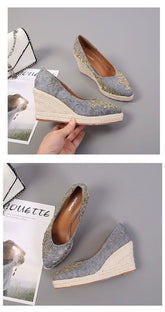 Fashion High Heels Women Wedges Casual Shoes GCSTY31 Retro Pumps A3800 - Touchy Style