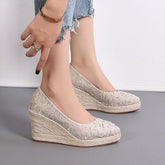 Fashion High Heels Women Wedges Casual Shoes GCSTY31 Retro Pumps A3800 - Touchy Style