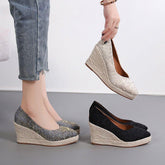 Fashion High Heels Women Wedges Casual Shoes GCSTY31 Retro Pumps A3800 - Touchy Style