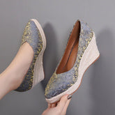 Fashion High Heels Women Wedges Casual Shoes GCSTY31 Retro Pumps A3800 - Touchy Style