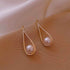 Fashion Pearl Geometric Golden Long Earrings Charm Jewelry XYS0121 - Touchy Style .