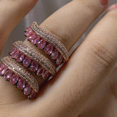 Finger Ring Charm Jewelry 2021 Trendy Rain Curtain Cubic Zircon Statement Bohemian Style - Touchy Style .