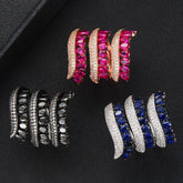 Finger Ring Charm Jewelry 2021 Trendy Rain Curtain Cubic Zircon Statement Bohemian Style - Touchy Style .