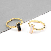 Finger Rings Charm Jewelry 32 Styles Natural Druzy Stone 