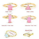 Finger Rings Charm Jewelry 32 Styles Natural Druzy Stone 