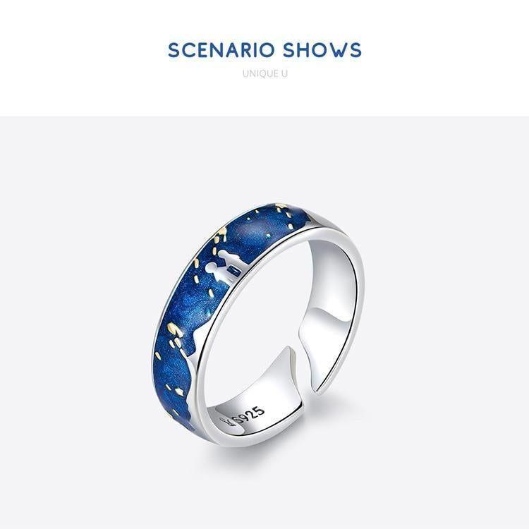 Finger Rings Charm Jewelry - Blue Starry Sky - SCR608 - Touchy Style