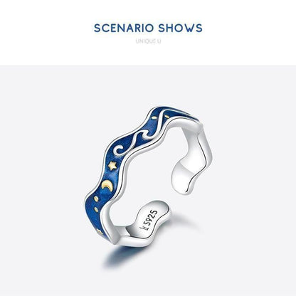 Finger Rings Charm Jewelry - Blue Starry Sky - SCR608 - Touchy Style