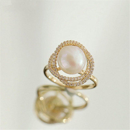 Finger Rings Charm Jewelry Classic Pearl Flower Fashion EOS0156 - Touchy Style