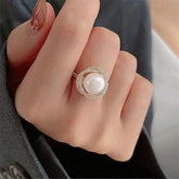 Finger Rings Charm Jewelry Classic Pearl Flower Fashion EOS0156 - Touchy Style .