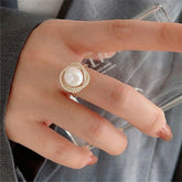 Finger Rings Charm Jewelry Classic Pearl Flower Fashion EOS0156 - Touchy Style .