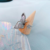 Finger Rings Charm Jewelry Flower Crystal Butterfly - Touchy Style .