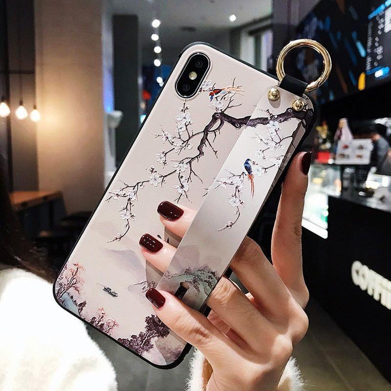 Floral Brown Cute Phone Cases For iPhone 13 Pro 11 12 7 8+ SE 2 6 Plus X XS XR - Touchy Style